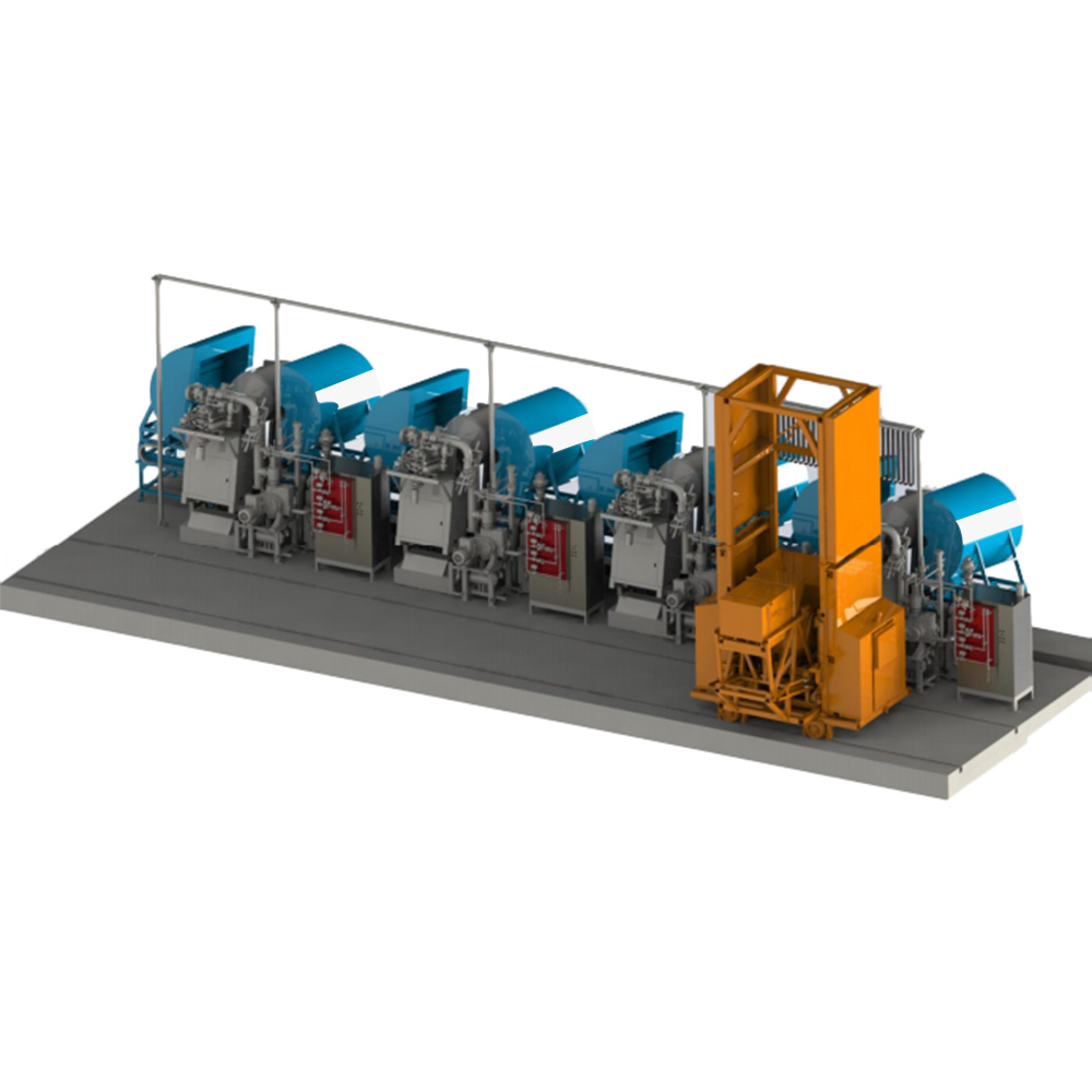 Ground rail continuous hydrogen decrepitation furnace